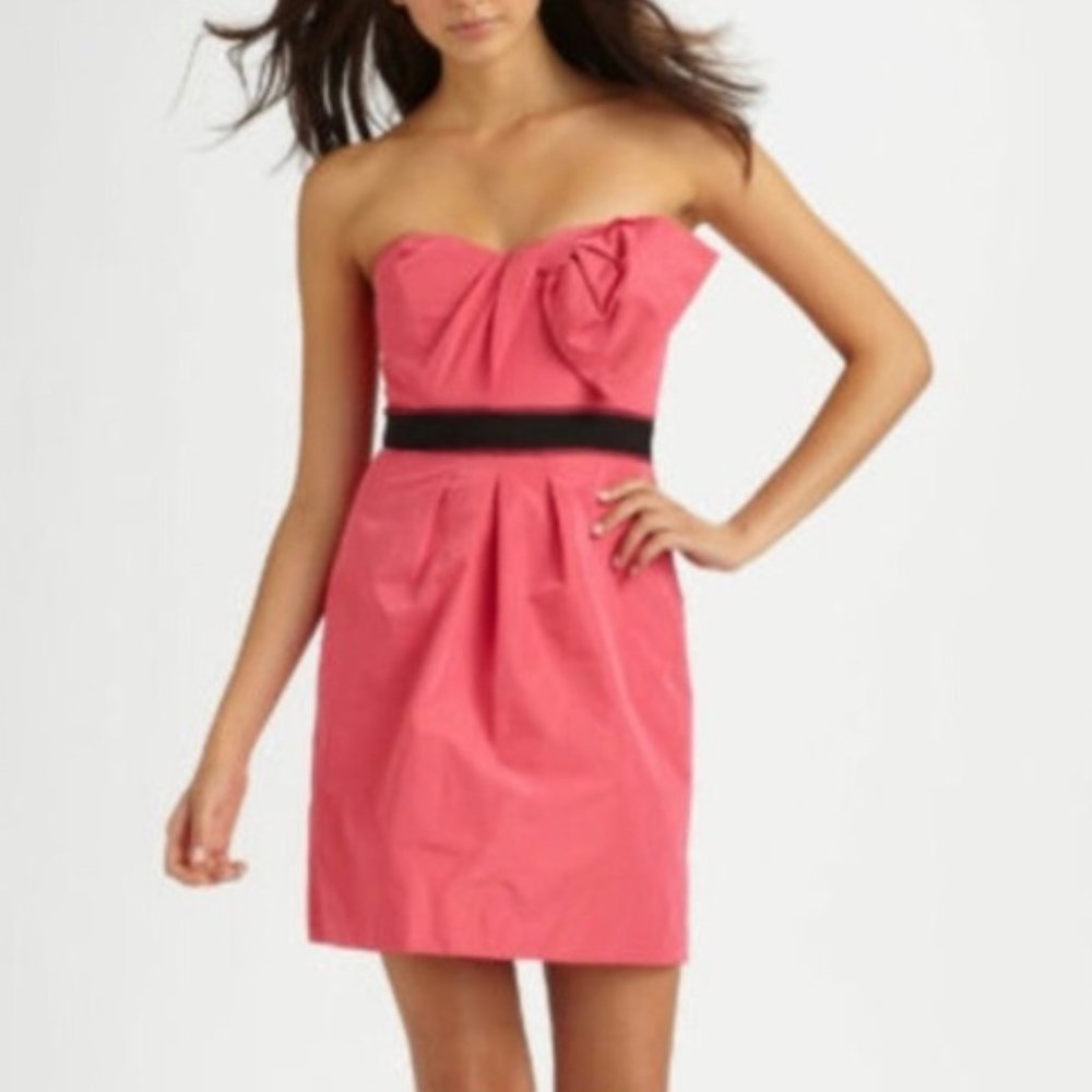 BCBGMaxAzria Neon Pink sweetheart Bow dress - 8